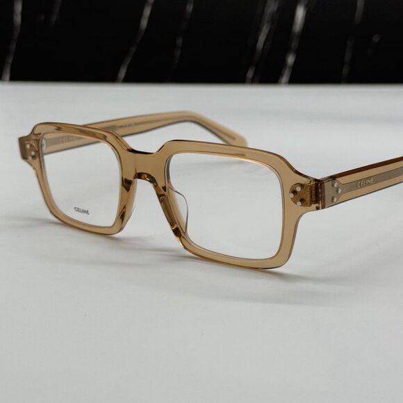 NEW CELINE CL50144U 045 BEIGE SQUARE UNISEX CELINE EYEGLASSES